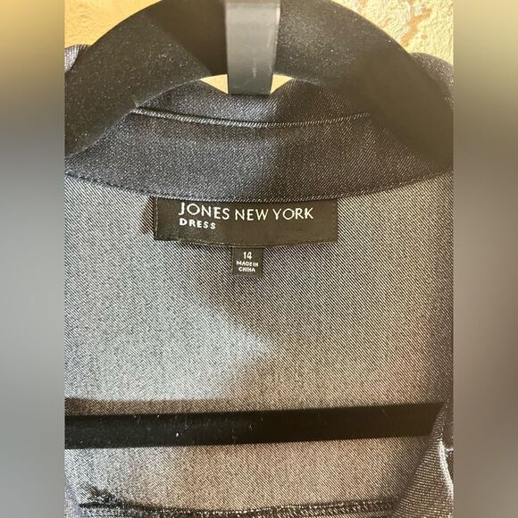 Jones New York Long Sleeve Denim Dress - Dark Blue - Picture 2 of 9